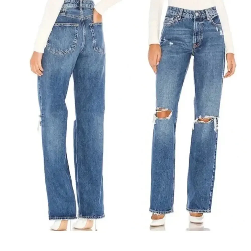 We The Free‎ Wild Flower High Rise Distressed Jeans Size 26 Button Fly